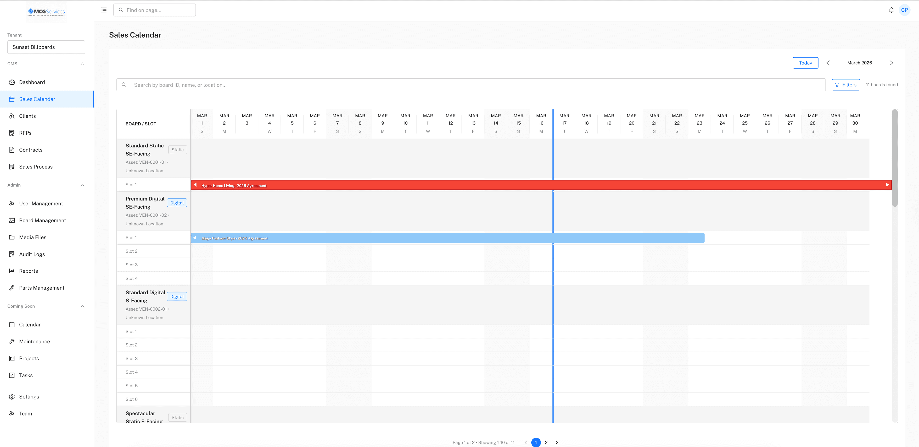 BillboardIQ platform dashboard